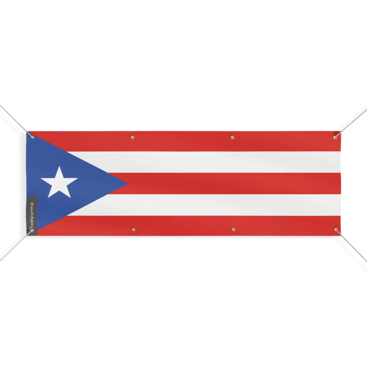 Drapeau de Porto Rico 8 Oeillets en Plusieurs Tailles (L) - Pixelforma 