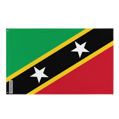 Saint Kitts and Nevis Flag in Multiple Sizes 100% Polyester Print with Double Hem - Pixelforma
