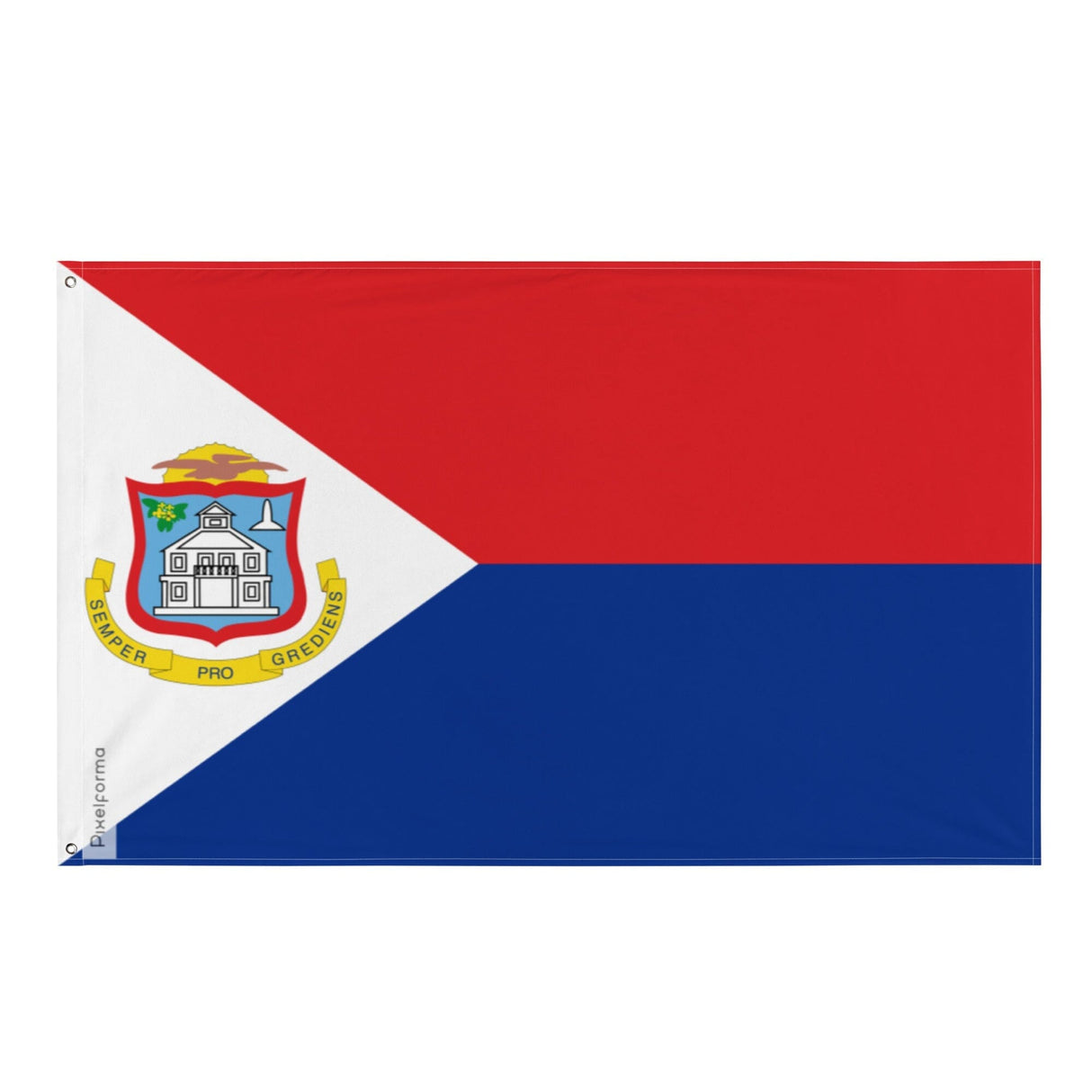 St. Maarten Flag in Multiple Sizes 100% Polyester Print with Double Hem - Pixelforma