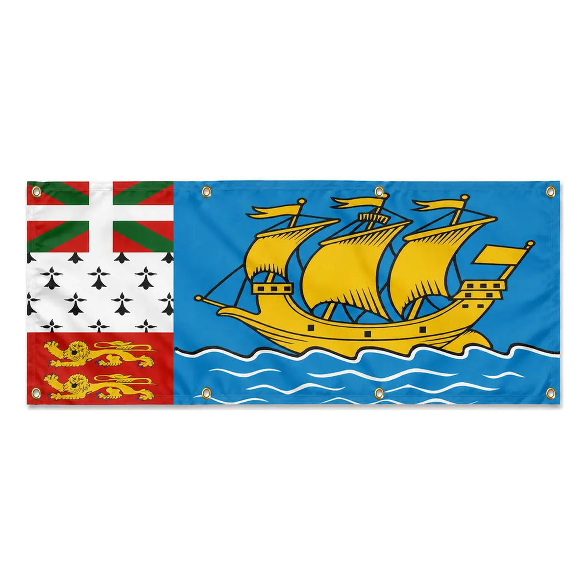 Drapeau saint-pierre-et-miquelon polyester résistant œillets