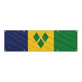 Drapeau de Saint-Vincent-et-les-Grenadines grand format XL en polyester avec dix œillets