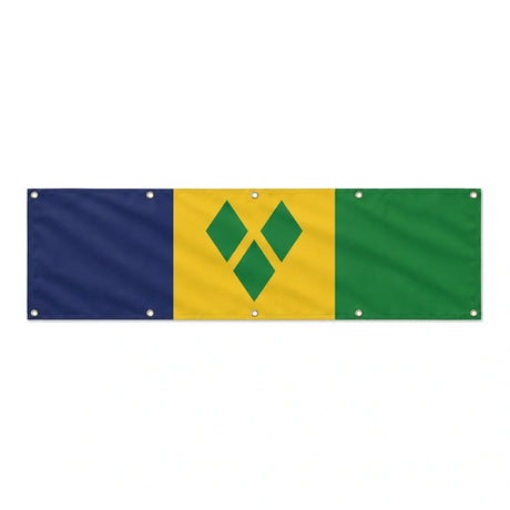 Drapeau de Saint-Vincent-et-les-Grenadines grand format XL en polyester avec dix œillets