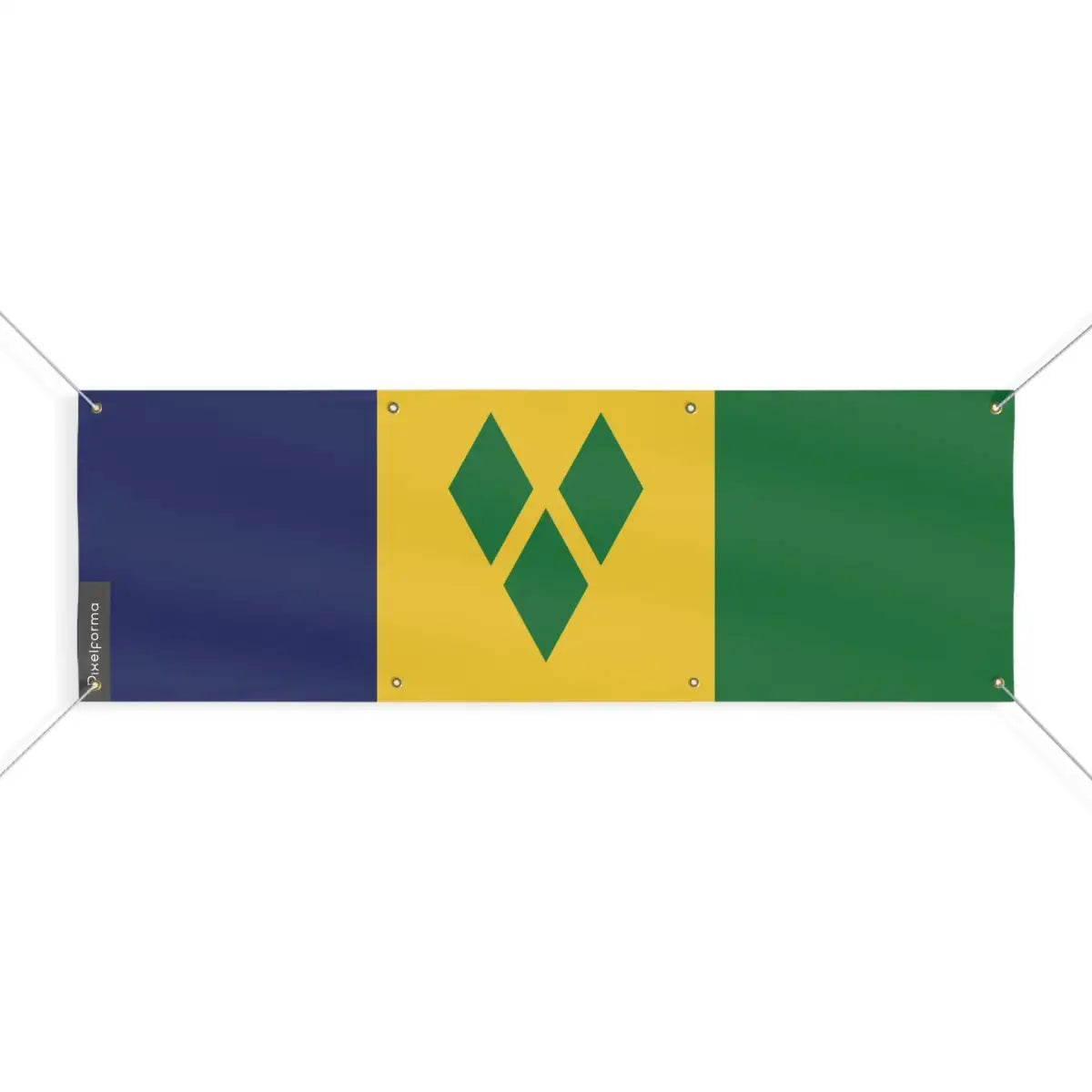 Drapeau de Saint-Vincent-et-les-Grenadines 8 Oeillets en Plusieurs Tailles (L) - Pixelforma 