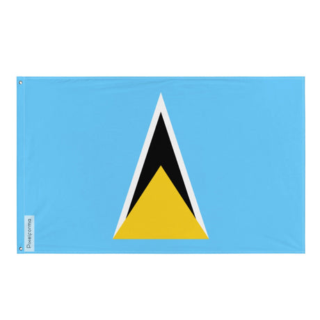 Saint Lucia Flag in Multiple Sizes 100% Polyester Print with Double Hem - Pixelforma