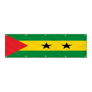 Drapeau de Sao Tomé-et-Principe grand format XL en polyester avec dix œillets