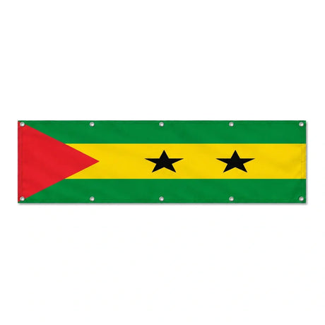 Drapeau de Sao Tomé-et-Principe grand format XL en polyester avec dix œillets