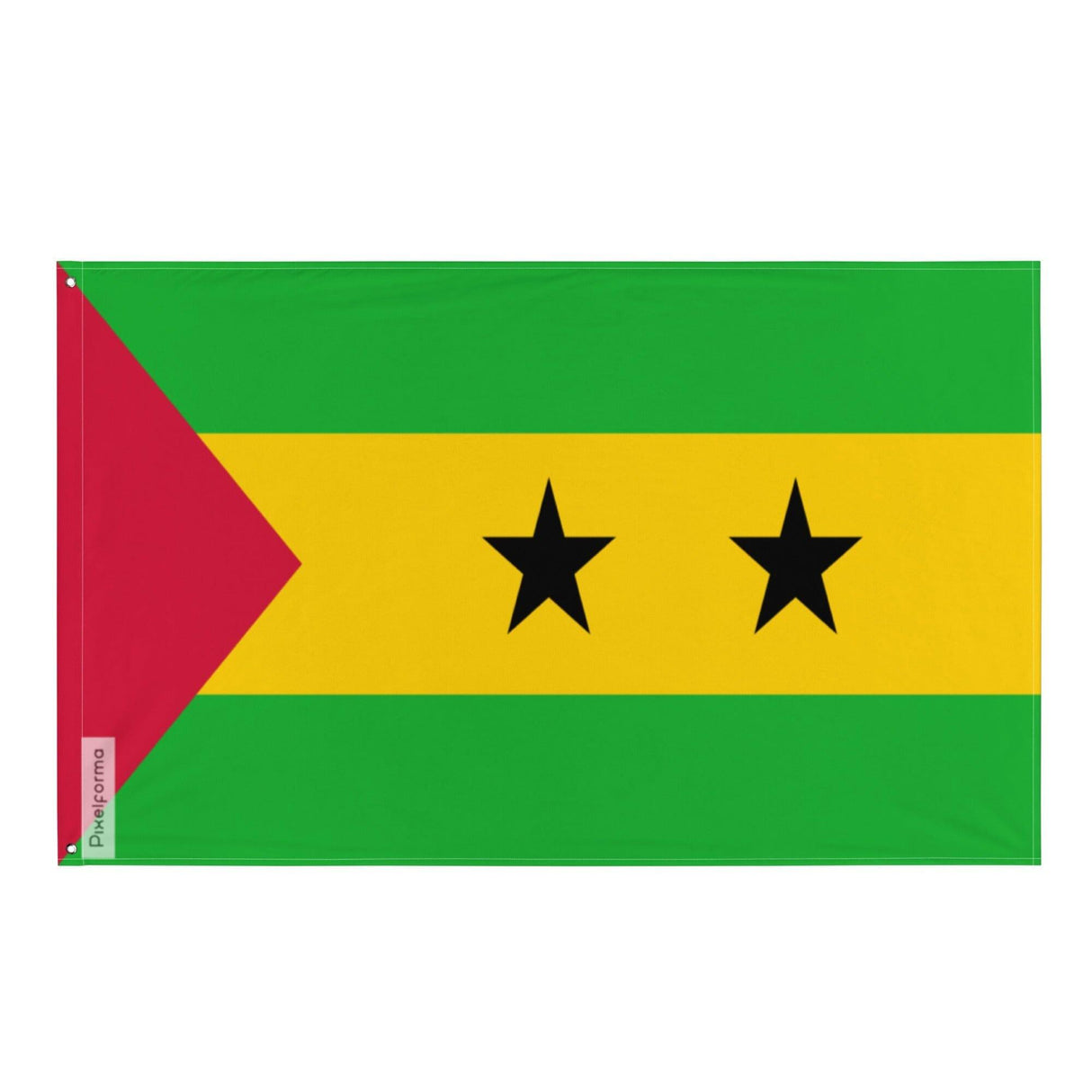 Drapeau de Sao Tomé-et-Principe en plusieurs tailles 100 % polyester Imprimer avec Double ourlet - Pixelforma