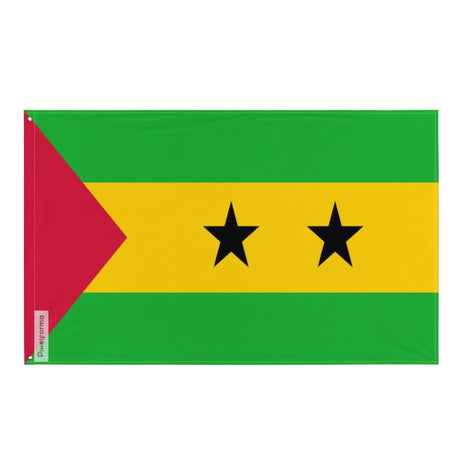 Flag of São Tomé and Príncipe in Multiple Sizes 100% Polyester Print with Double Hem - Pixelforma