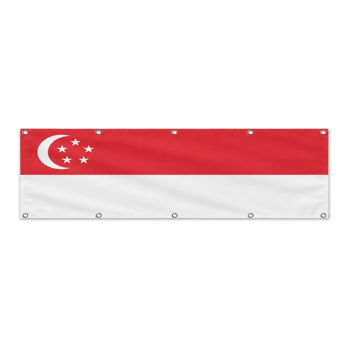 Drapeau de Singapour grand format XL en polyester avec dix œillets