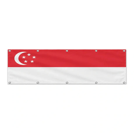 Drapeau de Singapour grand format XL en polyester avec dix œillets