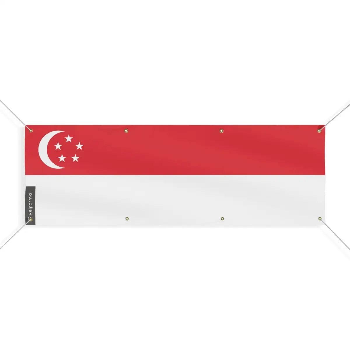 Drapeau de Singapour 8 Oeillets en Plusieurs Tailles (L) - Pixelforma 