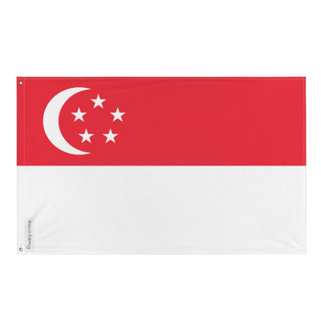 Singapore Flag in Multiple Sizes 100% Polyester Print with Double Hem - Pixelforma
