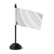Drapeau de table blanc france polyester socle plastique noir
