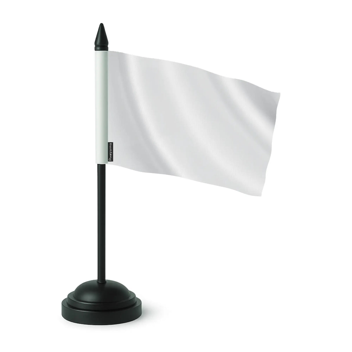 Drapeau de table blanc france polyester socle plastique noir