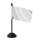 Drapeau de table blanc france polyester socle plastique noir