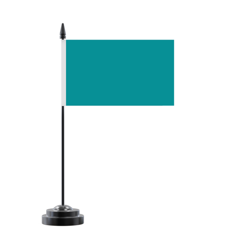 Drapeau de table bleu tuquoise foncé en polyester - pixelforma