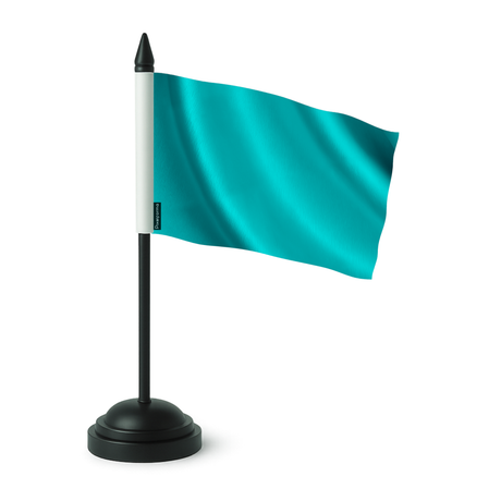 Drapeau de table bleu tuquoise foncé en polyester - pixelforma