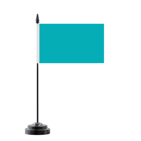 Drapeau de table bleu turquoise en polyester - pixelforma