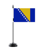 Drapeau de table bosnie-herzégovine en polyester - pixelforma