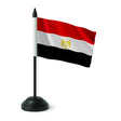 Drapeau de table égypte en polyester avec socle noir