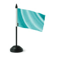 Drapeau de table france bleu turquoise clair polyester socle noir