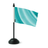 Drapeau de table france bleu turquoise clair polyester socle noir