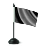 Drapeau de table france gris noir polyester socle plastique