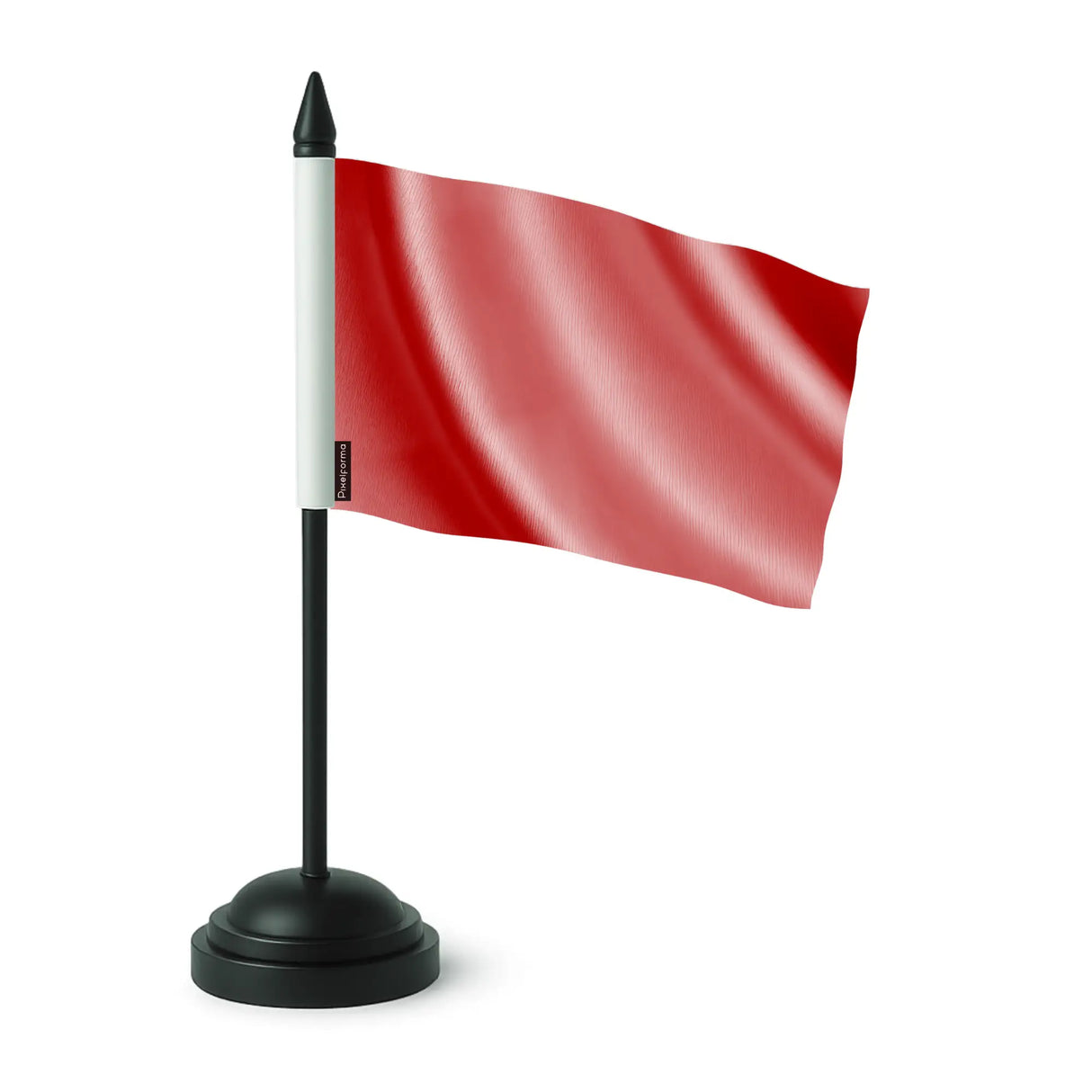 Drapeau de table france rouge clair polyester socle noir
