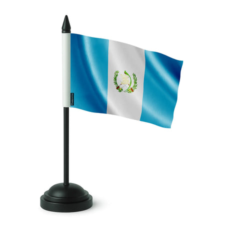 Drapeau de table guatemala polyester socle plastique noir