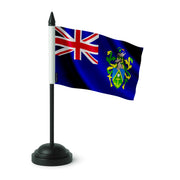 Drapeau de table îles pitcairn polyester socle noir