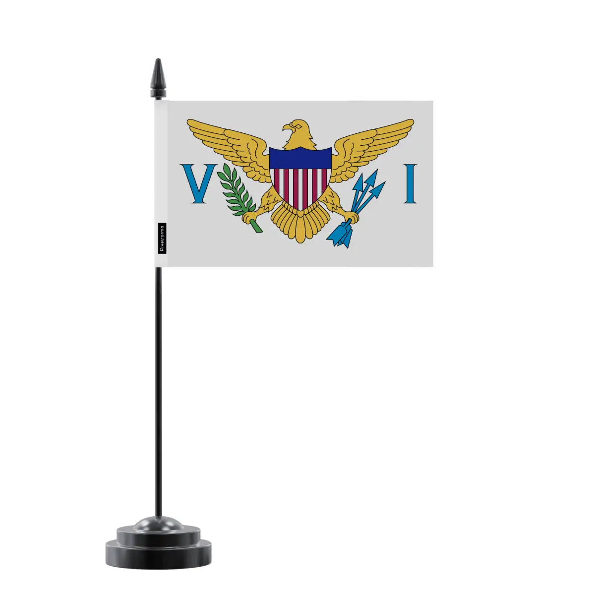 Drapeau de Table Îles Vierges des États-Unis en Polyester - Pixelforma 