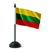 Drapeau de table lituanie polyester socle plastique noir