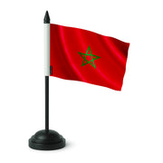 Drapeau de table maroc polyester socle plastique noir