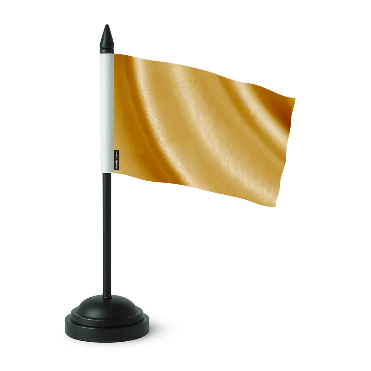 Drapeau de table orange en polyester socle plastique noir