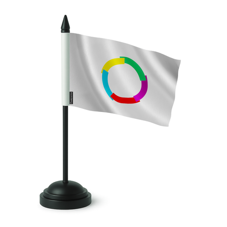 Drapeau de table organisation internationale de la francophonie en polyester - pixelforma