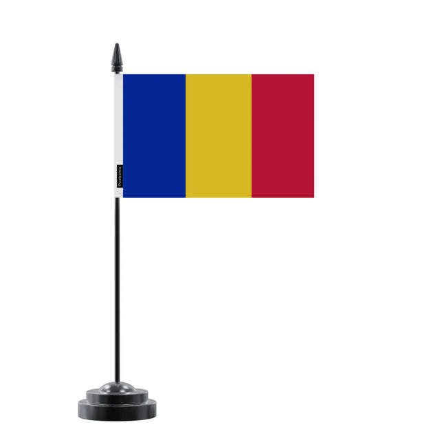 Drapeau de table roumanie en polyester - pixelforma