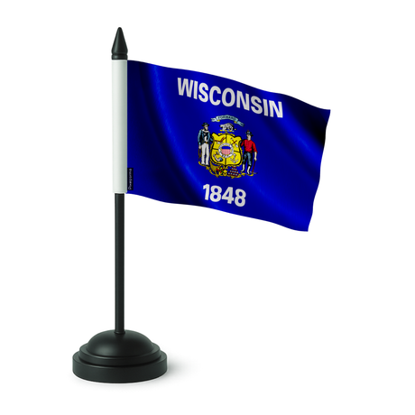 Drapeau de table wisconsin en polyester - pixelforma