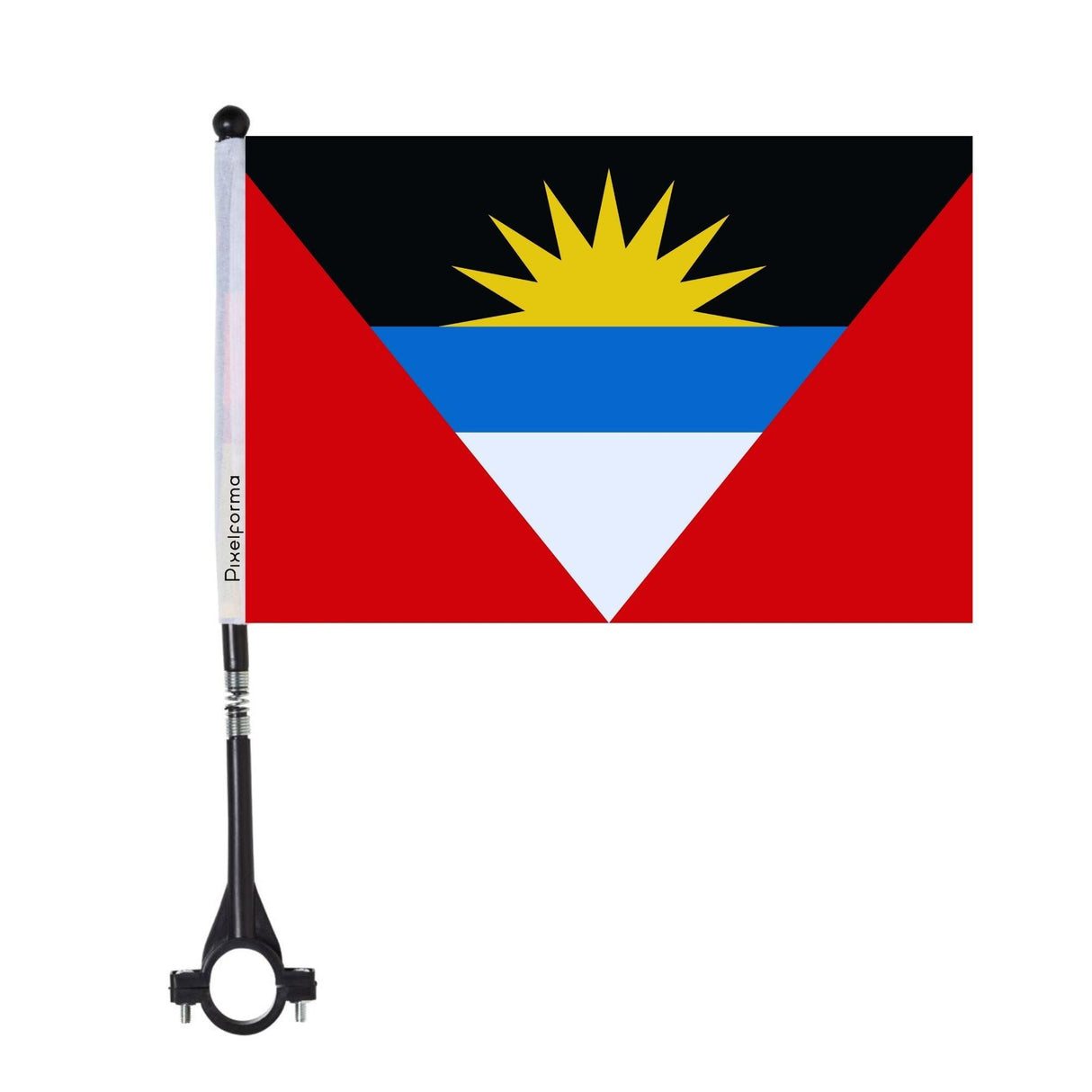 Drapeau de vélo d'Antigua-et-Barbuda en polyester - Pixelforma