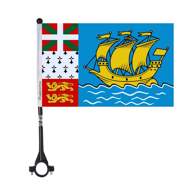 Drapeau de vélo de Saint-Pierre-et-Miquelon en polyester - Pixelforma