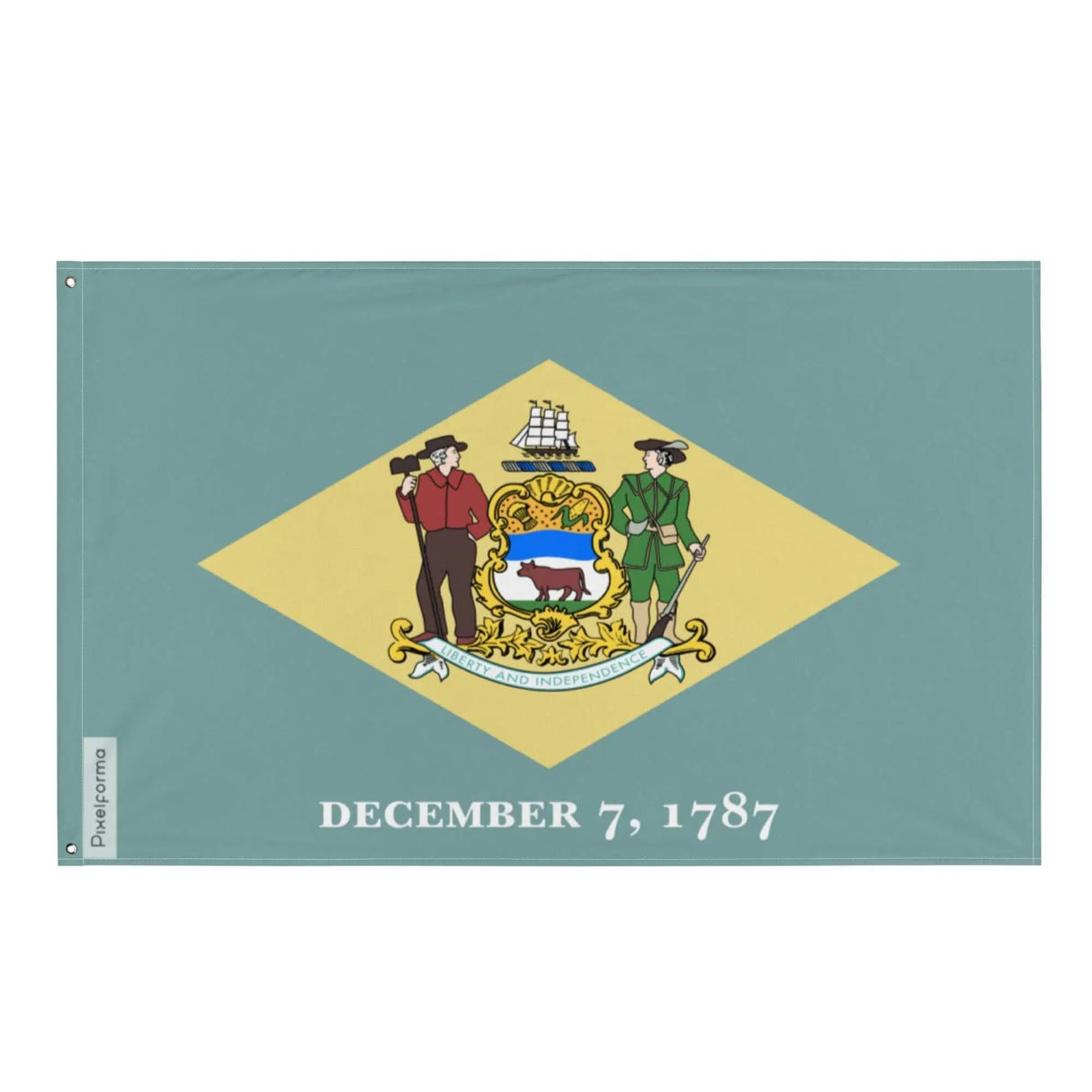 Drapeau delaware polyester résistant avec œillets à gauche