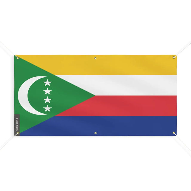 Drapeau des comores 6 oeillets en plusieurs tailles (m) - pixelforma
