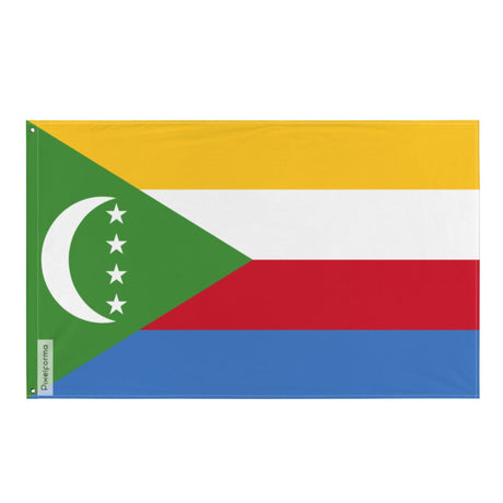 Comoros Flag in Multiple Sizes 100% Polyester Print with Double Hem - Pixelforma