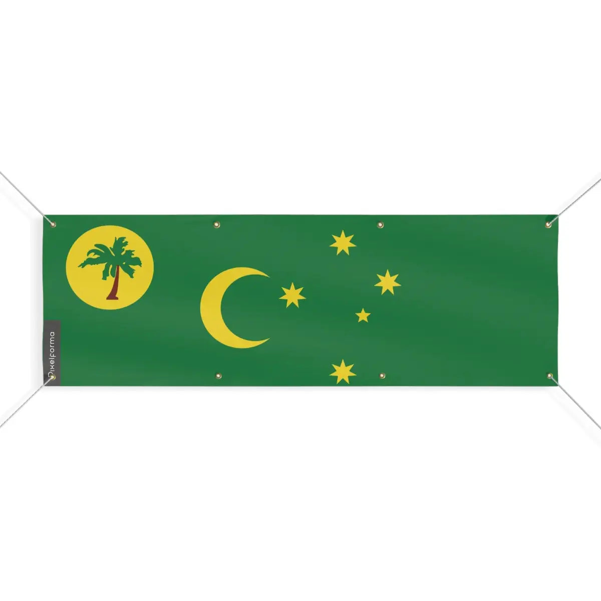 Drapeau des îles cocos 8 oeillets en plusieurs tailles (l) - pixelforma