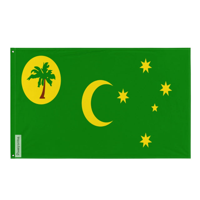 Drapeau des îles Cocos en plusieurs tailles 100 % polyester Imprimer avec Double ourlet - Pixelforma