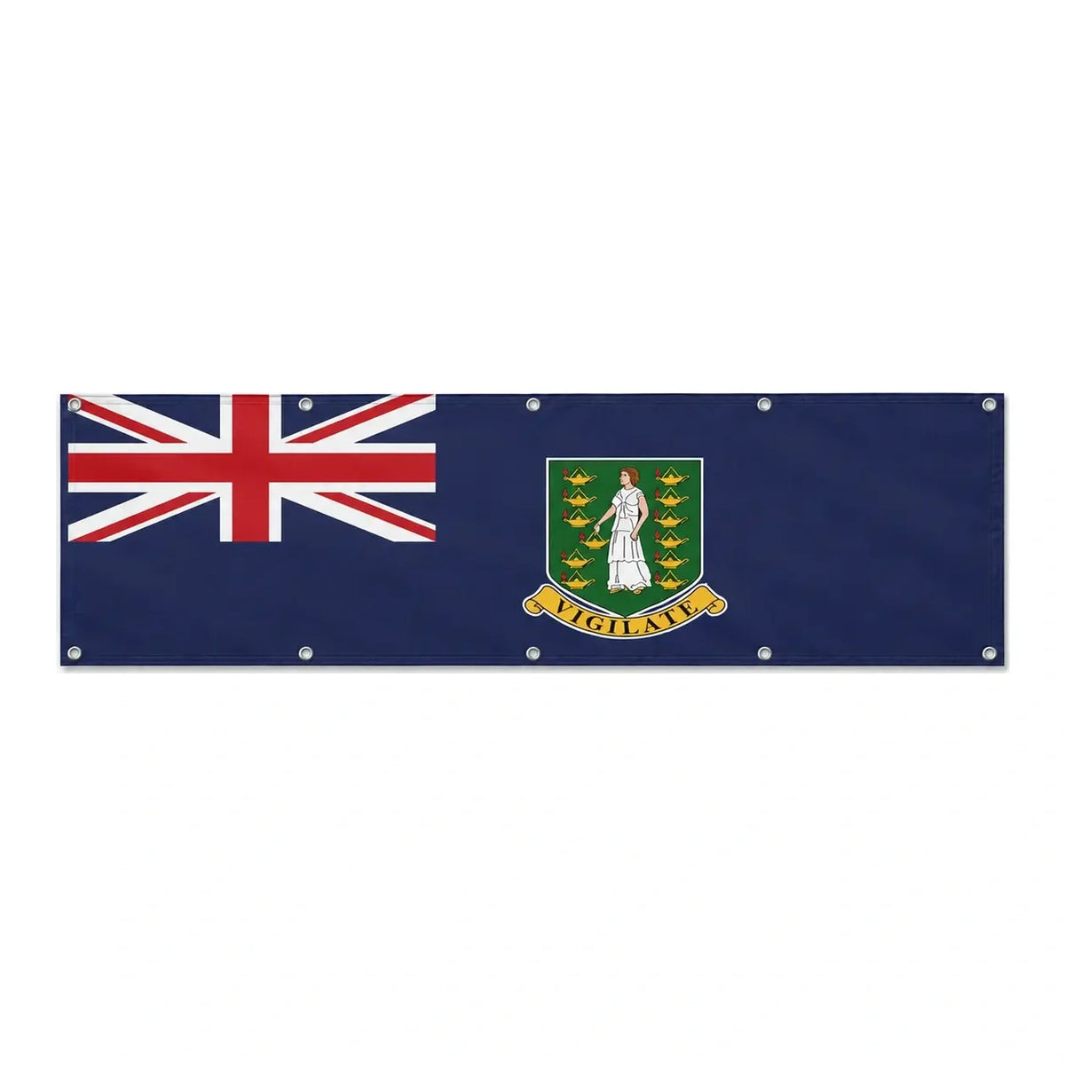 Drapeau des îles Vierges britanniques grand format XL en polyester avec dix œillets