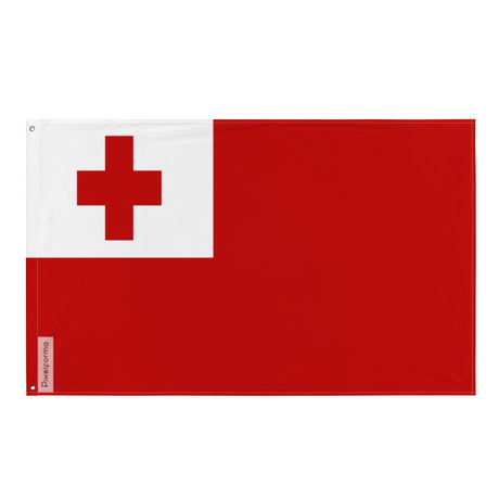 Tonga Flag in Multiple Sizes 100% Polyester Print with Double Hem - Pixelforma