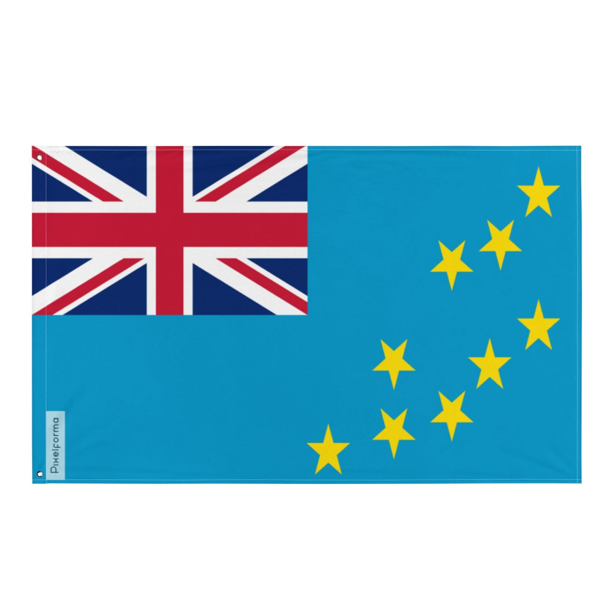 Tuvalu Flag in Multiple Sizes 100% Polyester Print with Double Hem - Pixelforma