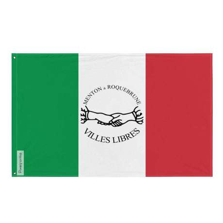 Drapeau des Villes libres de Menton et Roquebrune en plusieurs tailles 100 % polyester Imprimer avec Double ourlet - Pixelforma