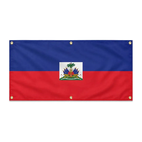 Drapeau haïti polyester résistant aux intempéries 6 œillets