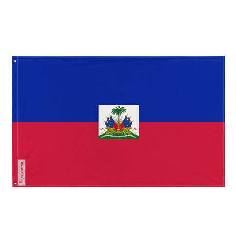 Haiti Flag in Multiple Sizes 100% Polyester Print with Double Hem - Pixelforma